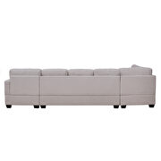 Beige fabric u-style modern large sectional sofa with extra wide chaise by La Spezia additional picture 4