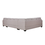 Beige fabric u-style modern large sectional sofa with extra wide chaise by La Spezia additional picture 10