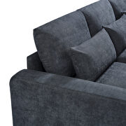 Dark gray linen u-style feather filled sectional sofa with reversible chaise by La Spezia additional picture 7