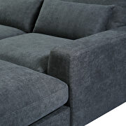 Dark gray linen u-style feather filled sectional sofa with reversible chaise by La Spezia additional picture 8