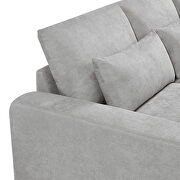 Light gray linen u-style feather filled sectional sofa with reversible chaise by La Spezia additional picture 10