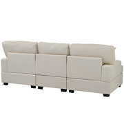 Cream linen adjustable foldable modern leisure sofa bed with two pillows by La Spezia additional picture 3