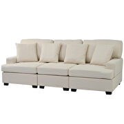 Cream linen adjustable foldable modern leisure sofa bed with two pillows by La Spezia additional picture 5