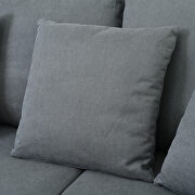 Gray linen adjustable foldable modern leisure sofa bed with two pillows by La Spezia additional picture 2