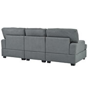 Gray linen adjustable foldable modern leisure sofa bed with two pillows by La Spezia additional picture 5