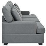 Gray linen adjustable foldable modern leisure sofa bed with two pillows by La Spezia additional picture 6