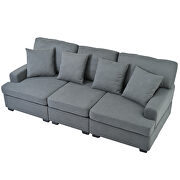 Gray linen adjustable foldable modern leisure sofa bed with two pillows by La Spezia additional picture 7