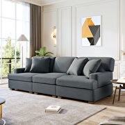 Gray linen adjustable foldable modern leisure sofa bed with two pillows by La Spezia additional picture 8
