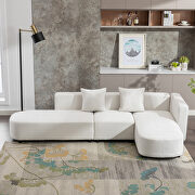 Beige chenille u-style luxury modern upholstery sofa by La Spezia additional picture 5