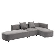 Gray chenille u-style luxury modern upholstery sofa by La Spezia additional picture 4