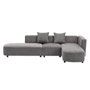 Gray chenille u-style luxury modern upholstery sofa by La Spezia additional picture 8