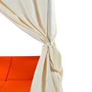 U_style outdoor patio wicker sunbed daybed with orange cushions and adjustable seats by La Spezia additional picture 8