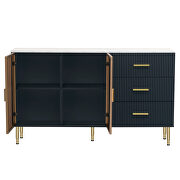 Marble sticker tabletop modern sideboard buffet in navy blue by La Spezia additional picture 2