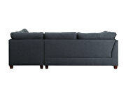 Dark blue linen sectional sofa and ottoman by La Spezia additional picture 7