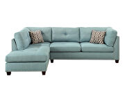 Light teal linen sectional sofa and ottoman by La Spezia additional picture 6
