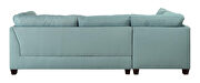Light teal linen sectional sofa and ottoman by La Spezia additional picture 7