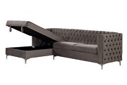 Gray velvet left facing sectional sofa by La Spezia additional picture 2