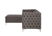 Gray velvet left facing sectional sofa by La Spezia additional picture 6