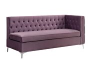 Purple velvet button tufting sectional sofa by La Spezia additional picture 2