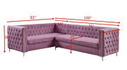 Purple velvet button tufting sectional sofa by La Spezia additional picture 11