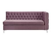 Purple velvet button tufting sectional sofa by La Spezia additional picture 4