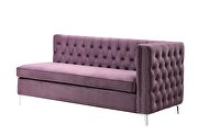 Purple velvet button tufting sectional sofa by La Spezia additional picture 5