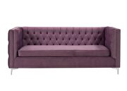 Purple velvet button tufting sectional sofa by La Spezia additional picture 6