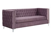 Purple velvet button tufting sectional sofa by La Spezia additional picture 8