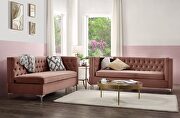 Dusty pink velvet button tufting sectional sofa by La Spezia additional picture 2