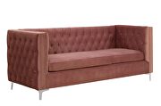 Dusty pink velvet button tufting sectional sofa by La Spezia additional picture 3