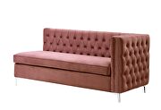 Dusty pink velvet button tufting sectional sofa by La Spezia additional picture 4