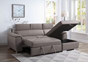 Light brown pu sleeper sectional sofa with storage by La Spezia additional picture 4