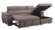 Light brown pu sleeper sectional sofa with storage by La Spezia additional picture 6