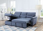 Blue fabric sleeper sectional sofa with storage by La Spezia additional picture 9