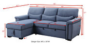 Blue fabric sleeper sectional sofa with storage by La Spezia additional picture 10