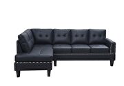 Black pu jeimmur sectional sofa additional photo 2 of 5