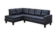 Black pu jeimmur sectional sofa additional photo 4 of 5
