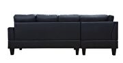 Black pu jeimmur sectional sofa additional photo 5 of 5