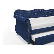 Upholstered velvet wood daybed with trundle in navy by La Spezia additional picture 5