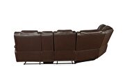 Power reclining sectional made with faux leather in brown by La Spezia additional picture 2