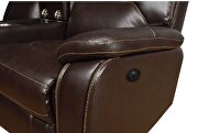Power reclining sectional made with faux leather in brown by La Spezia additional picture 5