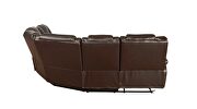 Power reclining sectional made with faux leather in brown by La Spezia additional picture 6