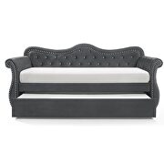 Upholstered velvet wood daybed with trundle in gray by La Spezia additional picture 5