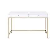 White high gloss finish with a gold metal base desk by La Spezia additional picture 7