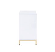 White high gloss finish with a gold metal base cabinet by La Spezia additional picture 3