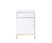 White high gloss finish with a gold metal base cabinet by La Spezia additional picture 5