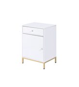 White high gloss finish with a gold metal base cabinet by La Spezia additional picture 6
