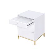 White high gloss finish with a gold metal base cabinet by La Spezia additional picture 7