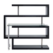 Clear glass top and black/ chrome finish writing desk with shelf by La Spezia additional picture 4