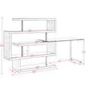 Clear glass top and black/ chrome finish writing desk with shelf by La Spezia additional picture 8